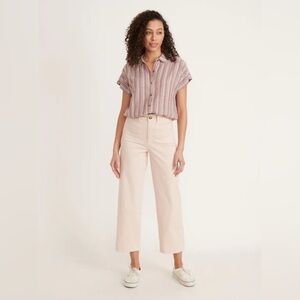 NEW Marine Layer Bridget Slim Wide Leg Crop in Peach Whip